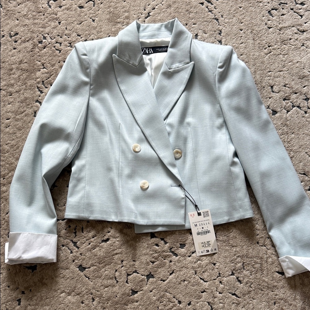 Zara Soft Blue Women's Blazer